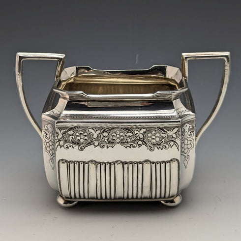 1900年頃 英国アンティーク ブリタニアメタル製 ティーセット 4点 Walker and Hall